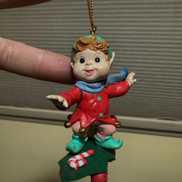 Vintage Christmas Traditions Collectable Skateboarding Elf Hanging Ornament - Picture 2 of 7